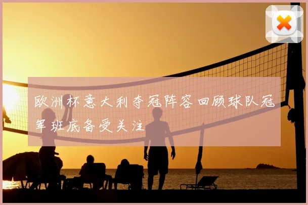 欧洲杯意大利夺冠阵容回顾球队冠军班底备受关注